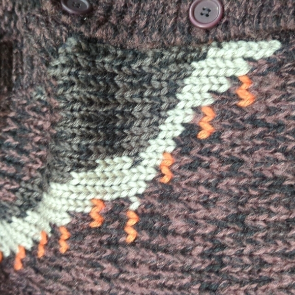 Handmade Men's V-Neck Cardigan Sweater Heather Purple Size XXL - Picture 4 of 5